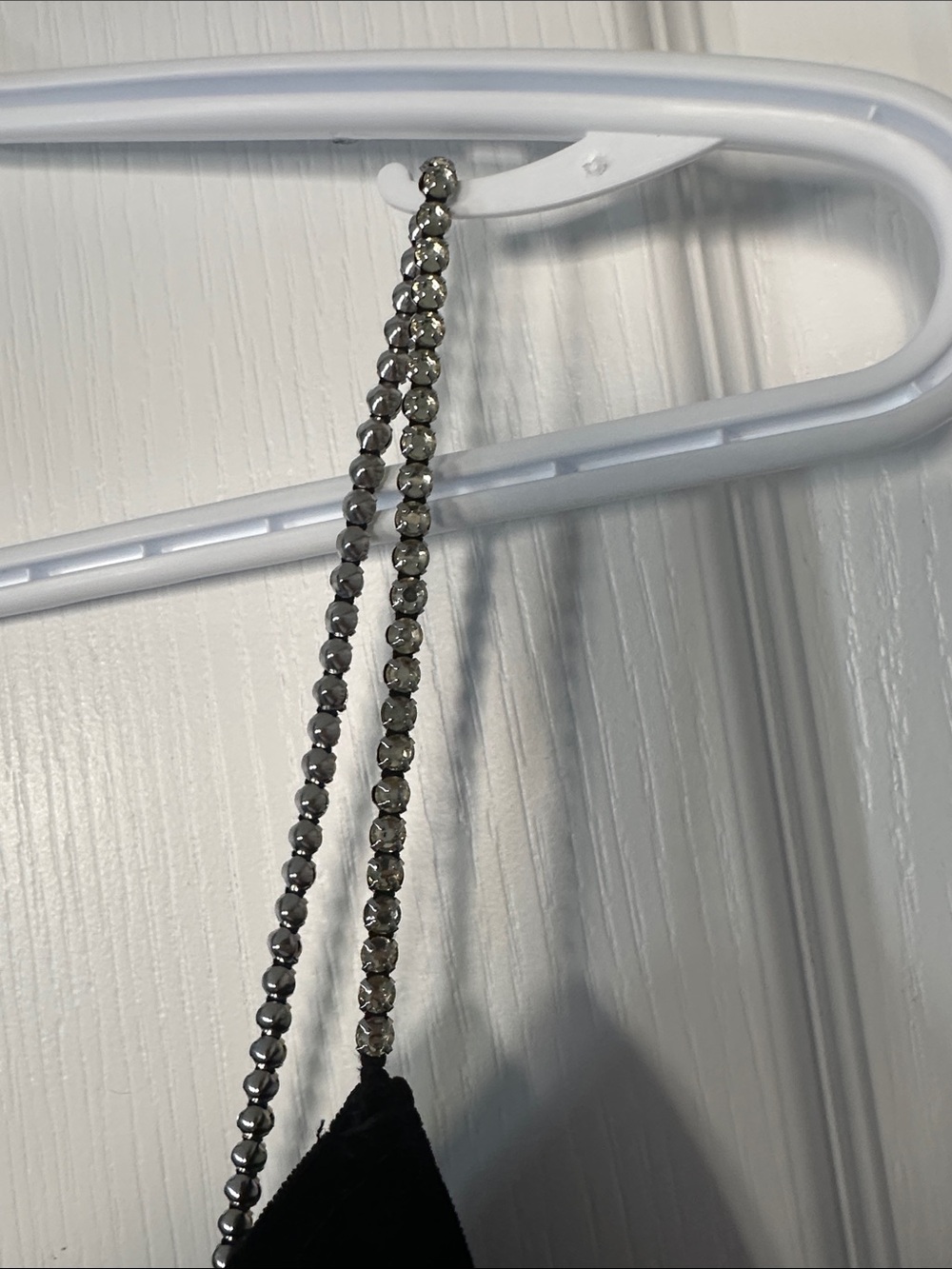 Dynamite Black Velvet Cami with Silver Chain Straps - Picture 6 of 12